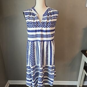 Cupshe Blue and White Patterned Dress
